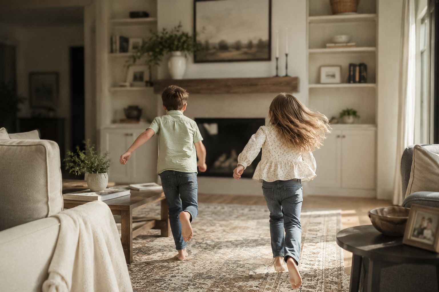 Children playing in a pest-free home